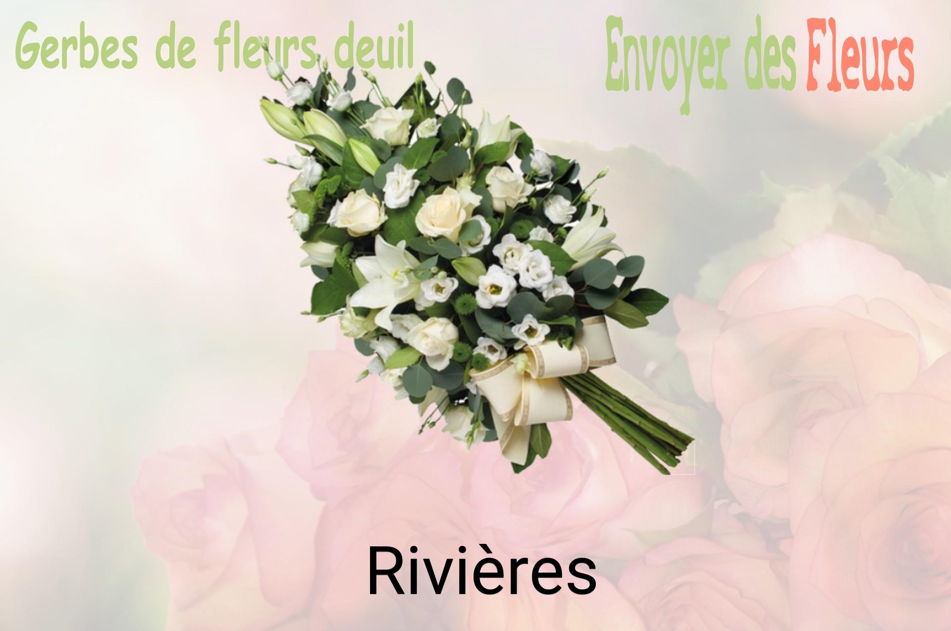 Gerbe de fleurs de deuil livrée à Rivières